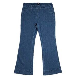 ELLOS Trouser Jeans Women's 18 Blue Light Wash Denim Patch Pockets NWOT